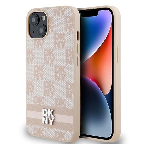 DKNY DKHCP15MPCPTSSP Leather Checkered Mono Pattern & Printed Stripes tok iPhone
15 Plus / 14 Plus - rózsaszín