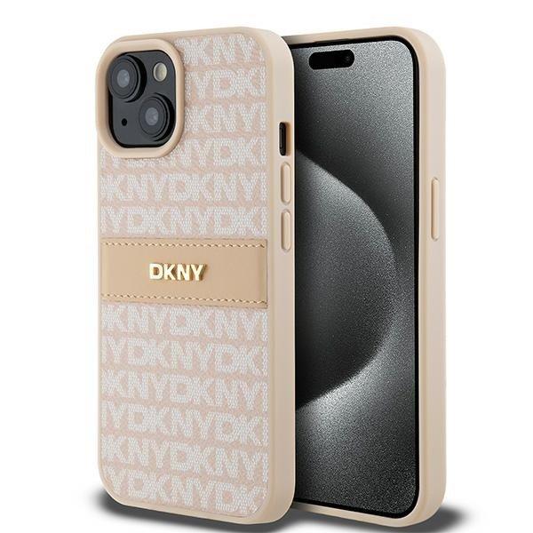 DKNY DKHCP15MPRTHSLP Leather Mono Stripe & Metal Logo Case tok iPhone 15 Plus /
14 Plus - rózsaszín