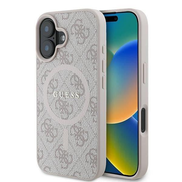 Guess GUHMP16MG4GFRP 4G Ring Classic Logo MagSafe keménytok iPhone 16 Plus -
rózsaszín