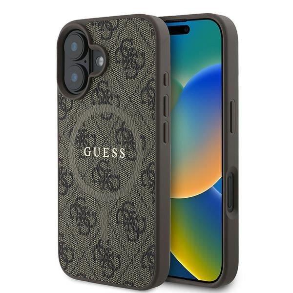 Guess GUHMP16MG4GFRW 4G Ring Classic Logo MagSafe keménytok iPhone 16 Plus -
barna