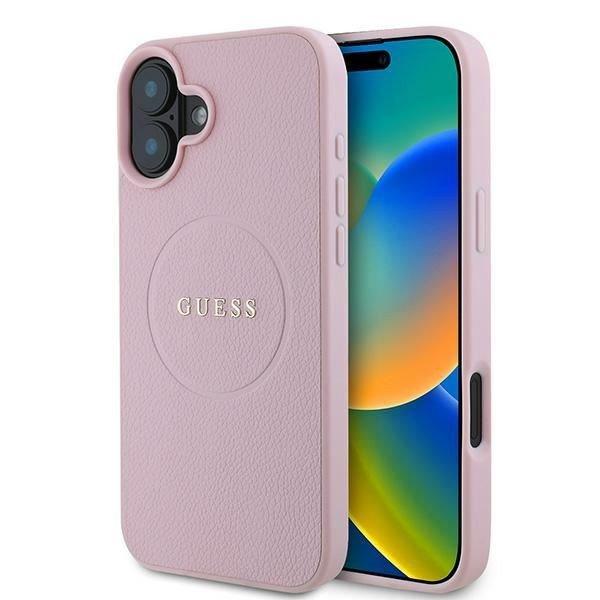 Guess GUHMP16MPGHSMMP Grained Gold Ring MagSafe keménytok iPhone 16 Plus -
rózsaszín