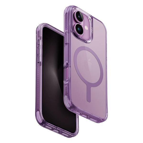 Uniq Combat Magclick Charging tok iPhone 16 Plus - átlátszó rózsaszín
szegéllyel