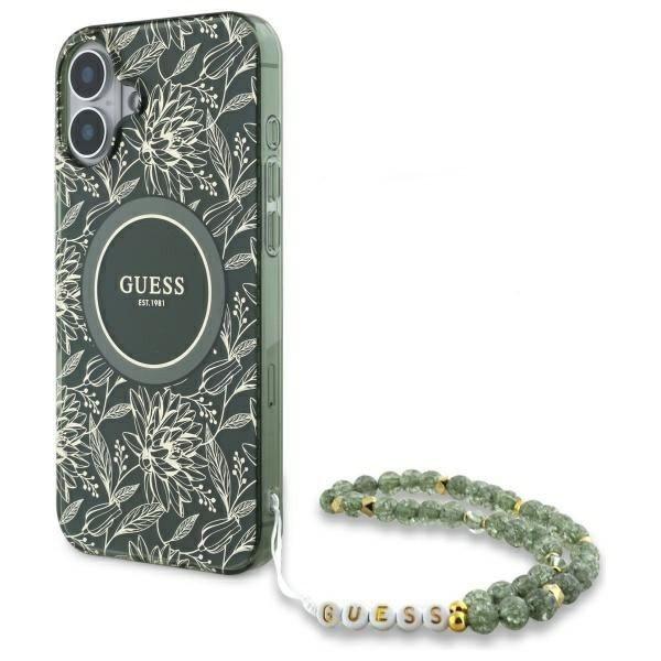 Guess GUHMP16MHCPOFPA IML Flowers Allover Electro With Pearl Strap MagSafe
keménytok iPhone 16 Plus - zöld