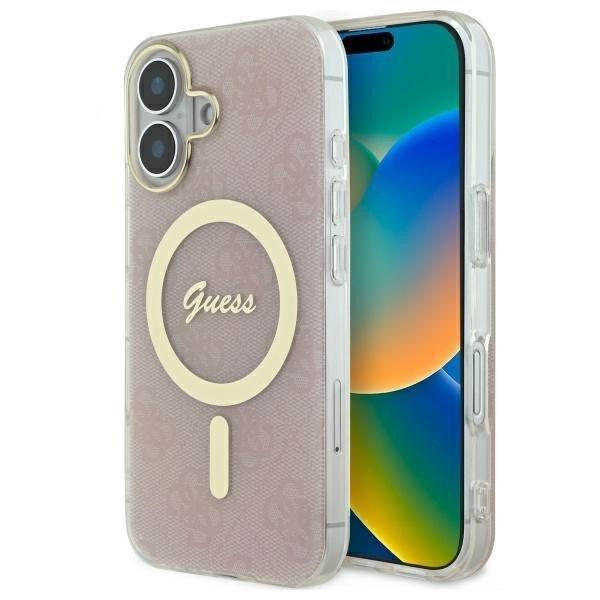 Guess GUHMP16MH4STP IML 4G MagSafe-kompatibilis keménytok iPhone 16 Plus -
rózsaszín