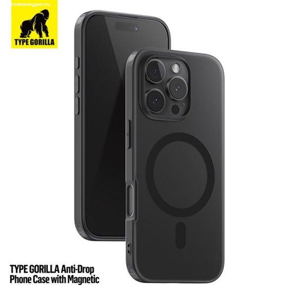 Apple iPhone 16 Plus TG Frosted Anti-Drop Magsafe Hátlap - Fekete