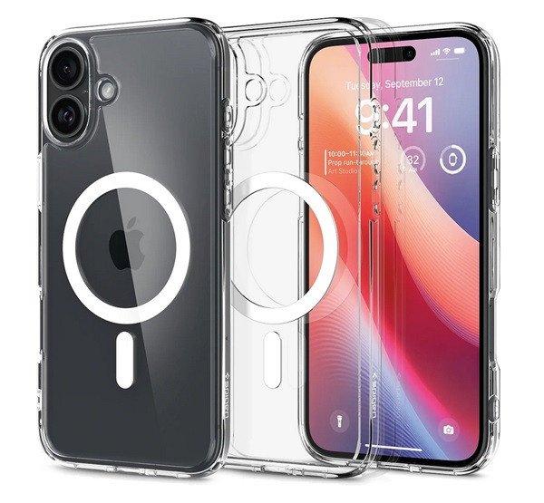SPIGEN ULTRA HYBRID MAG műanyag telefonvédő (ütésállóság, légpárnás
keret, MagSafe) FEHÉR Apple iPhone 16 Plus 5G