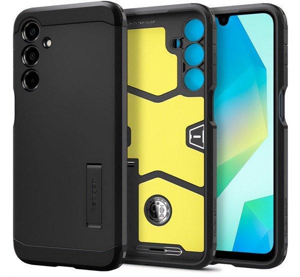 SPIGEN TOUGH ARMOR szilikon telefonvédő (ütésállóság, kitámasztó)
FEKETE Samsung Galaxy A16 5G (SM-A166), Galaxy A16 4G (SM-A165)