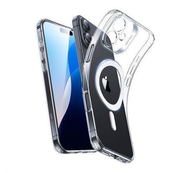 ESR ZERO HALOLOCK szilikon telefonvédő (ütésállóság, légpárnás sarok,
MagSafe) ÁTLÁTSZÓ Apple iPhone 16 Plus
