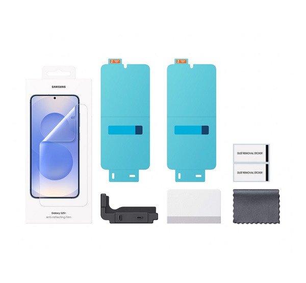 SAMSUNG képernyővédő fólia 2db (tükröződésmentes, törlőkendő,
külső kijelző + segédkeret) ÁTLÁTSZÓ Samsung Galaxy S25 Plus (SM-S936)