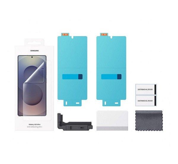 SAMSUNG képernyővédő fólia 2db (tükröződésmentes, törlőkendő,
külső kijelző + segédkeret) ÁTLÁTSZÓ Samsung Galaxy S25 Ultra (SM-S938)