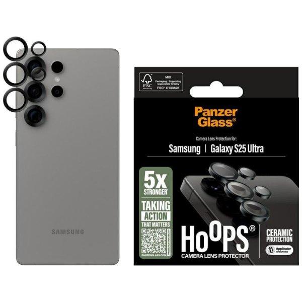 PanzerGlass Hoops Lens Protector kerámia üveg kamera lencse védő fólia
fekete szegéllyel Samsung Galaxy S25 Ultra