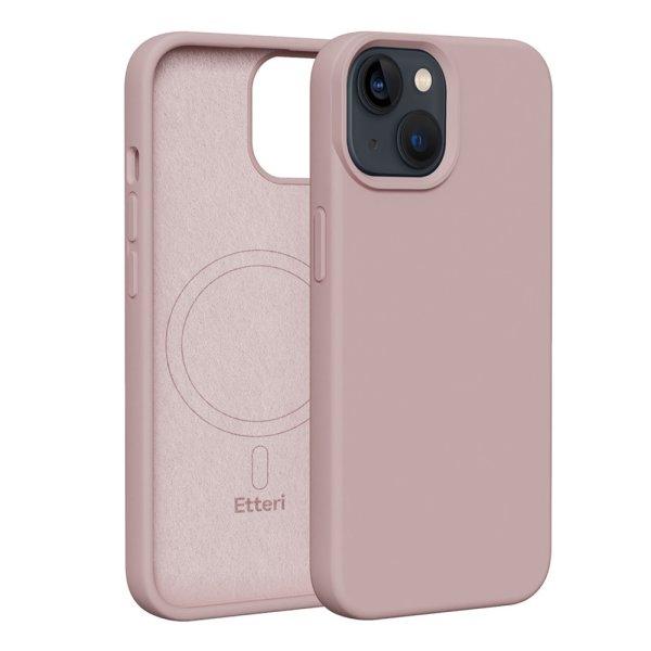 Etteri Silicone MagSafe-kompatibilis tok iPhone 13 - halvány rózsaszín