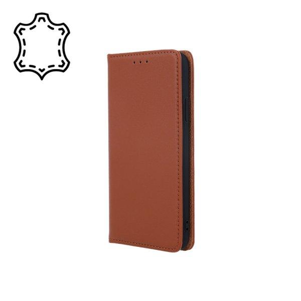 Geniune Leather Smart Pro könyvtok iPhone 16 Plus - barna