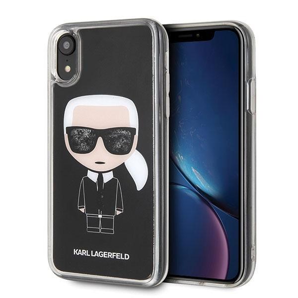Karl Lagerfeld KLHCI61ICGBK Iconic Glitter tok iPhone XR - fekete