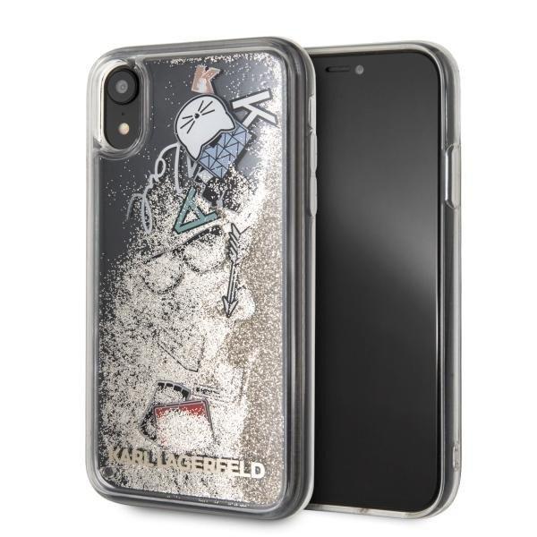 Karl Lagerfeld KLHCI61KSICGO Iconic Liquid Glitter tok iPhone XR - arany színű