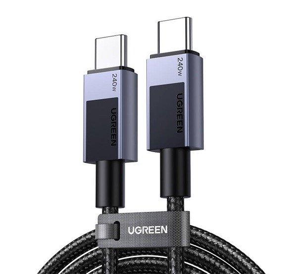 UGREEN L513 adatkábel (Type-C - Type-C, 240W, PD gyorstöltő 4.0, 300cm,
cipőfűző) SÖTÉTSZÜRKE