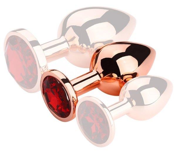 Bijou Rouge – prémium piros arany anális dugó M (7,5 x 3,3 cm)