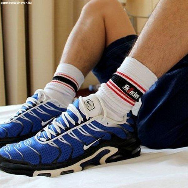 White Socks Sk8erboy Deluxe – prémium fehér-piros zokni