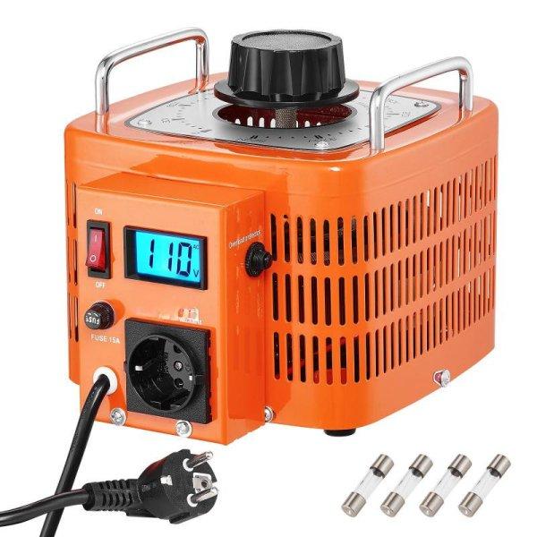 3000 VA Feszültségszabályozó Transzformátor 0-300 V, 10A, LCD Kijelző
