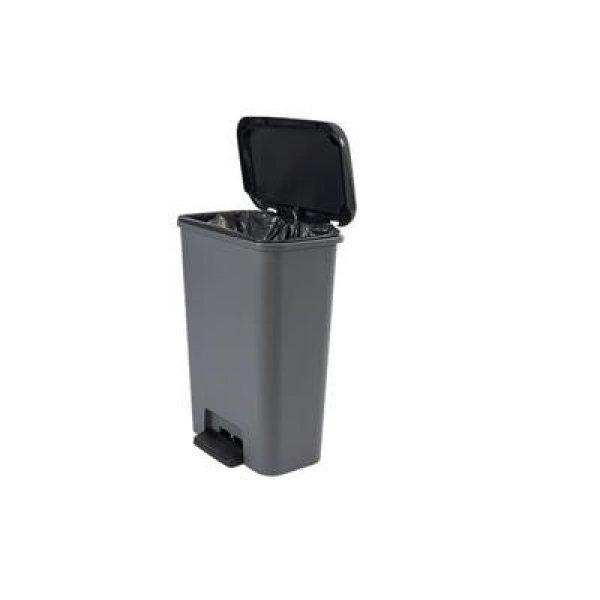Pedálos szemetes, téglalap alakú, 50 l, CURVER "Compatta",
sötétszürke