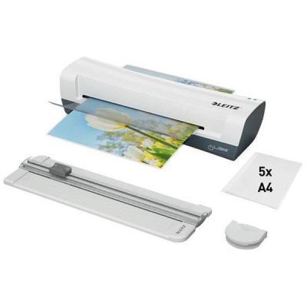 Lamináló készlet, A4, 80-125 mikron, LEITZ "iLam Home 4-in-1",
fehér