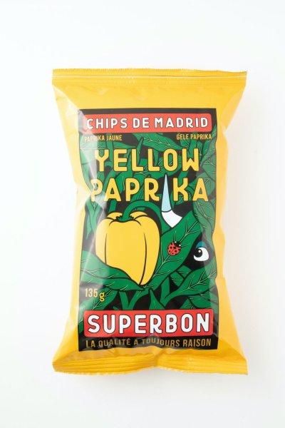 SuperBon Chips De Madrid Yellow paprika ízű kézműves burgonyachips 135g