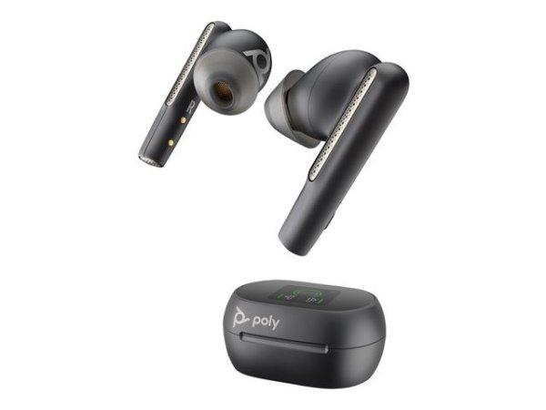 HP Poly Voyager Free 60+ UC M Carbon Black Earbuds +BT700 USB-C Adapter
+Touchscreen Charge Case