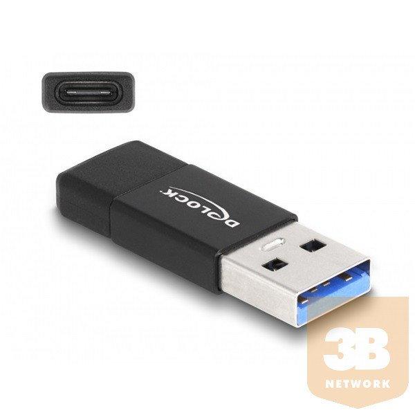 Delock adapter - 60001 (USB 3.2 Gen 2 A-típusú USB apa - USB Type-C anya,
Fekete)