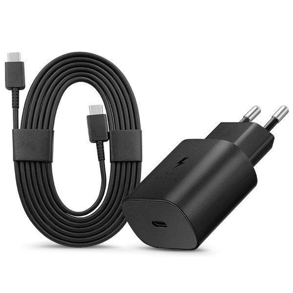 Samsung gyári hálózati töltő adapter TypeC bemenet 1,8 m TypeC kábel 25W
EPTA800EBE EPDW767JBE fekete ECO csom