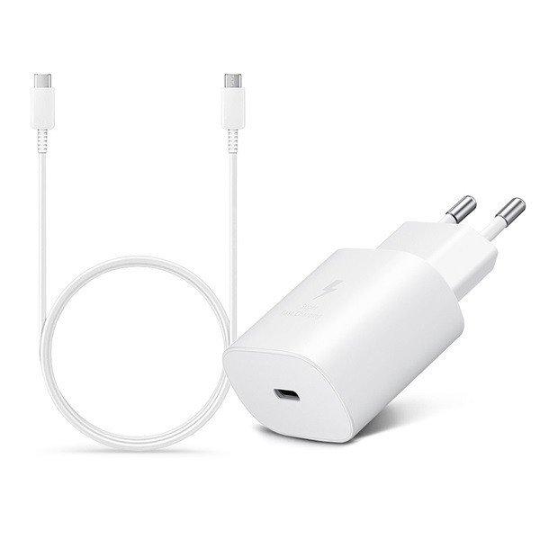 Samsung gyári hálózati töltő adapter TypeC bemenet 1 m TypeC kábel 25W
EPTA800EWE EPDA705BWE fehér ECO csom