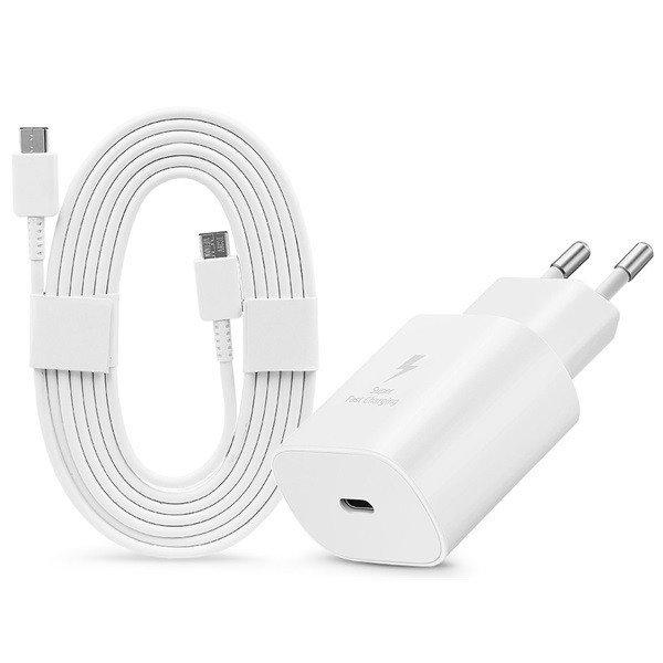 Samsung gyári hálózati töltő adapter TypeC bemenet 1,8 Type-C kábel 25W
EPTA800EWE EPDW767JWE fehér ECO csom