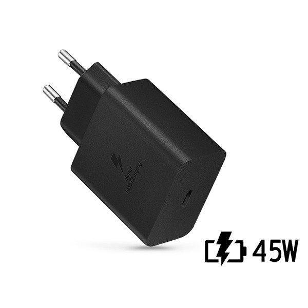 Samsung gyári USB hálózati töltő adapter TypeC bemenet 45W EPTA845XBEG
PD.3.0 Super Fast Charging 2.0 fekete ECO csom