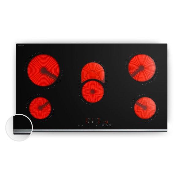 Klarstein Verosteel üvegkerámia főzőlap, Minimalista, erőteljes, 5
főzőzóna, 8400 W, 90 cm