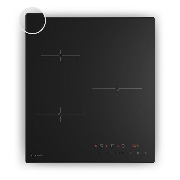 Klarstein Velaire indukciós főzőlap, elegáns, minimalista, kompakt, 3
főzőzóna, 5500 W, 45 cm