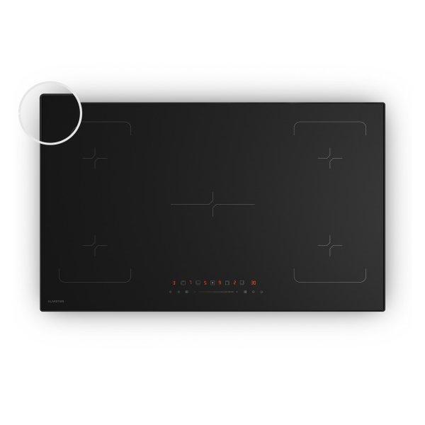 Klarstein Velaire indukciós főzőlap, elegáns, minimalista, erőteljes, 5
főzőzóna, 7200 W, 90 cm