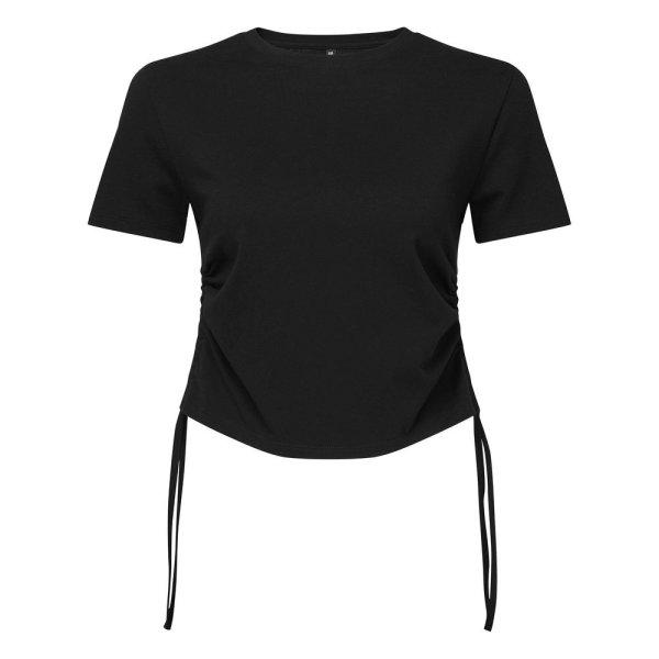TriDri® Női crop top húzott oldalsó részletekkel - Fekete | XL
