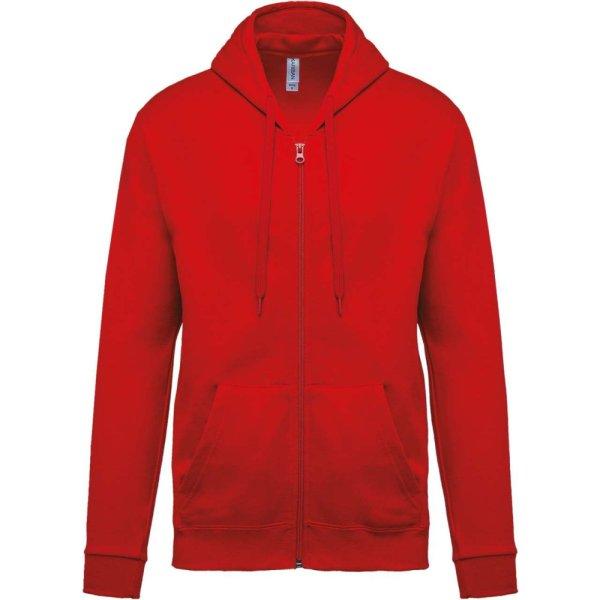 Uniszex cipzáros kapucnis pulóver, Kariban KA479, Red-L