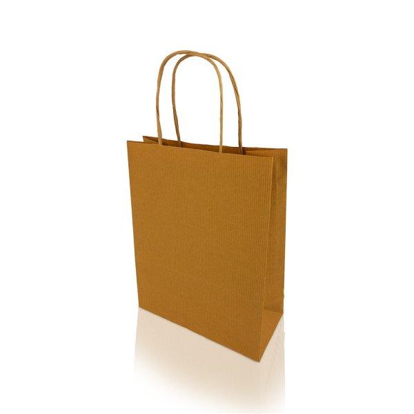 Sodrottfüles papírtáska 185x240mm 80mm talp S méret 250 db/doboz, bordázott
barna