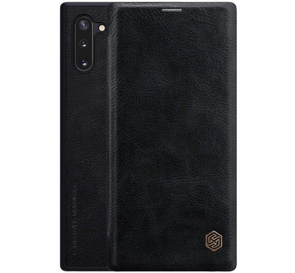 NILLKIN QIN tok álló, bőr hatású (FLIP, oldalra nyíló, bankkártya
tartó) FEKETE Samsung Galaxy Note 10 (SM-N970F)