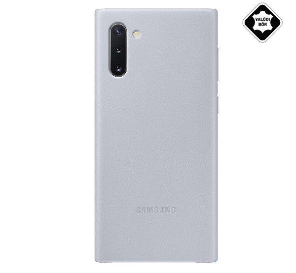 SAMSUNG műanyag telefonvédő (valódi bőr hátlap) SZÜRKE Samsung Galaxy
Note 10 (SM-N970F)