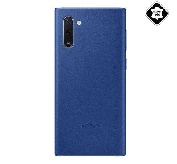 SAMSUNG műanyag telefonvédő (valódi bőr hátlap) KÉK Samsung Galaxy Note
10 (SM-N970F)