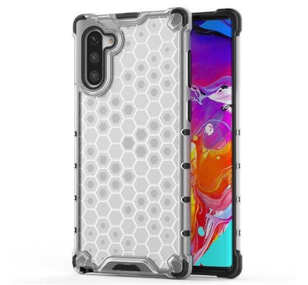 Defender műanyag telefonvédő (közepesen ütésálló, szilikon belső,
légpárnás sarok, méhsejt minta) ÁTLÁTSZÓ Samsung Galaxy Note 10
(SM-N970F)
