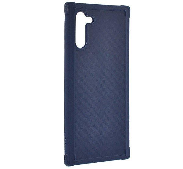 ROAR CARBON ARMOR szilikon telefonvédő (közepesen ütésálló, légpárnás
sarok, karbon minta) KÉK Samsung Galaxy Note 10 (SM-N970F)