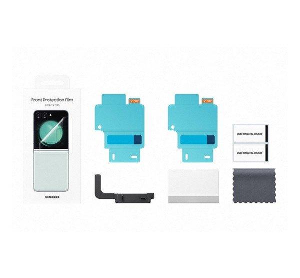 SAMSUNG képernyővédő fólia 2db (törlőkendő, felhelyezést segítő
keret, külső kijelzőre) ÁTLÁTSZÓ Samsung Galaxy Z Flip5 5G (SM-F731)
