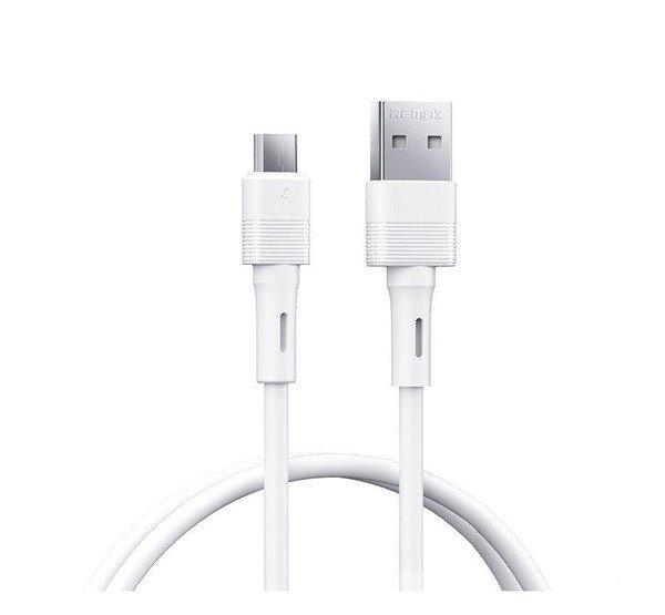 REMAX LEYA adatkábel (USB - microUSB, 2.4A, gyorstöltő, 100cm) FEHÉR