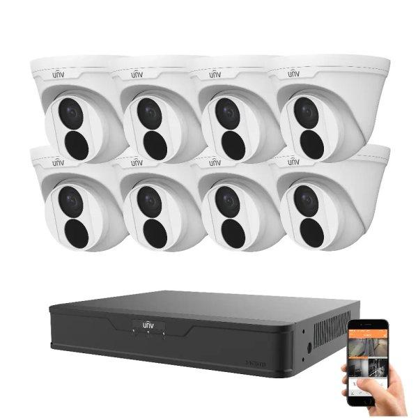 Uniview 8 dome kamerás IP kamera rendszer 4MP