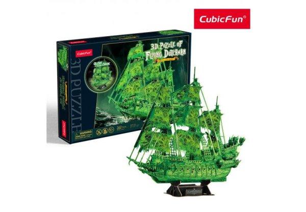 3d puzzle: Bolygó Hollandi Fluoreszkáló kalózhajó makett - cubicfun