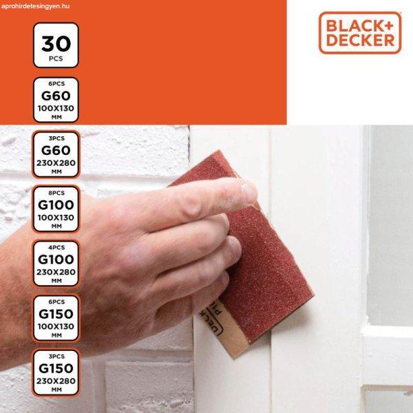 Black&Decker, Csiszolópapír Szett, 30db-os 6 méret