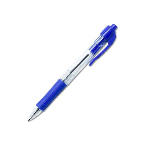 Golyóstoll 0,7mm, nyomógombos, gumírozott fogórész, kék átlátszó test,
Bluering® R2, írásszín kék