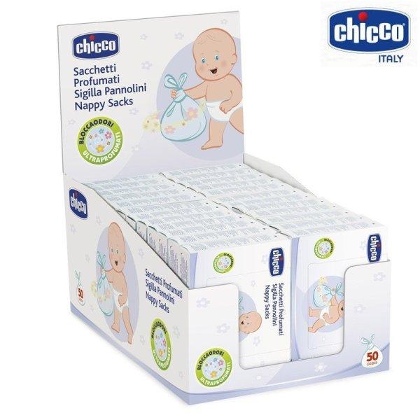 Chicco tárolószatyor használt pelenkákhoz - illatosított 50 db 0h +